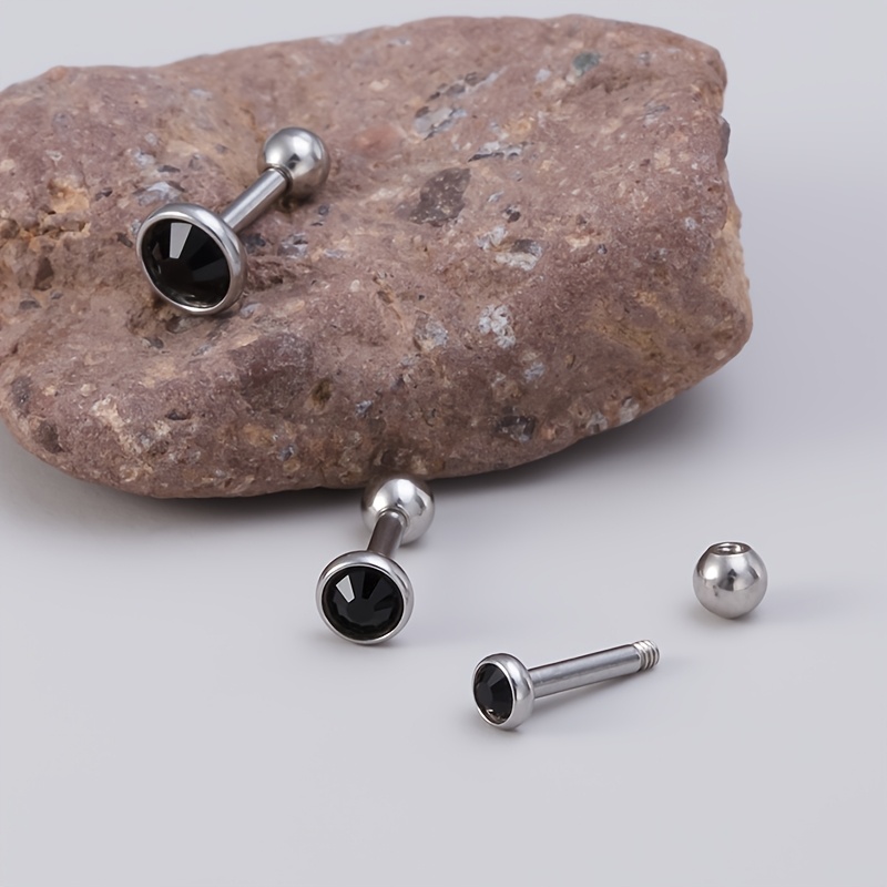 3pcs Synthetic Cubic Zirconia Stud Earrings Set for Women & Men